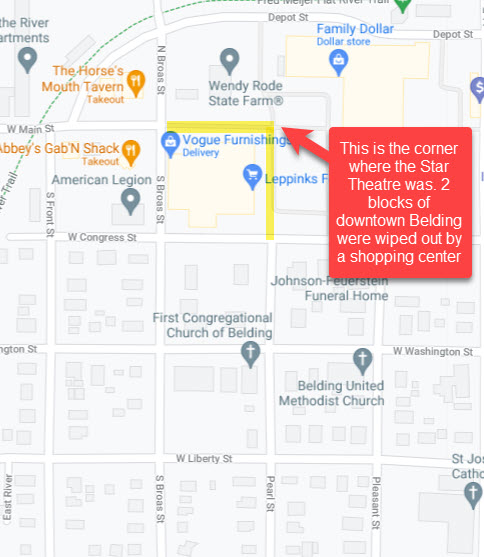 Empress Theatre - Map Showing Section Of Town That Was Demolished